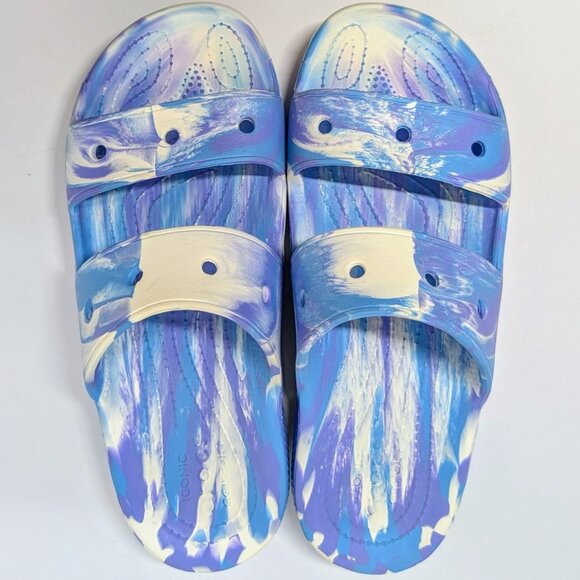 Classic Crocs Unisex Marbled Sandal White / Oxygen - Size 8 Mens / 10 Womens main image 7
